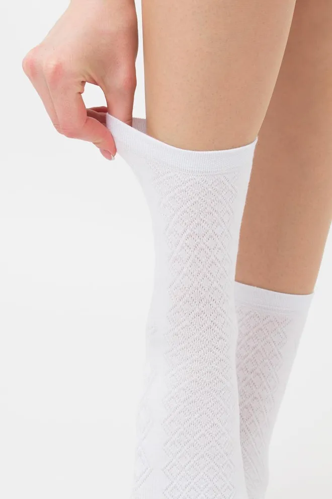 Жіночі високі шкарпетки з візерунком Ws3 Background 004 Giulia (white), білий