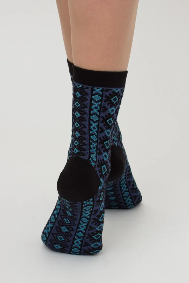Носки женские классические с узором Ws3 Background 005 Giulia (black/jeans)