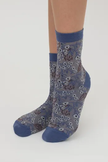 Носки женские классические с рисунком Ws3 Background 008 Giulia (jeans), синий