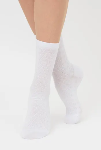 Жіночі високі шкарпетки з візерунком Ws3 Background 009 Giulia (white), білий