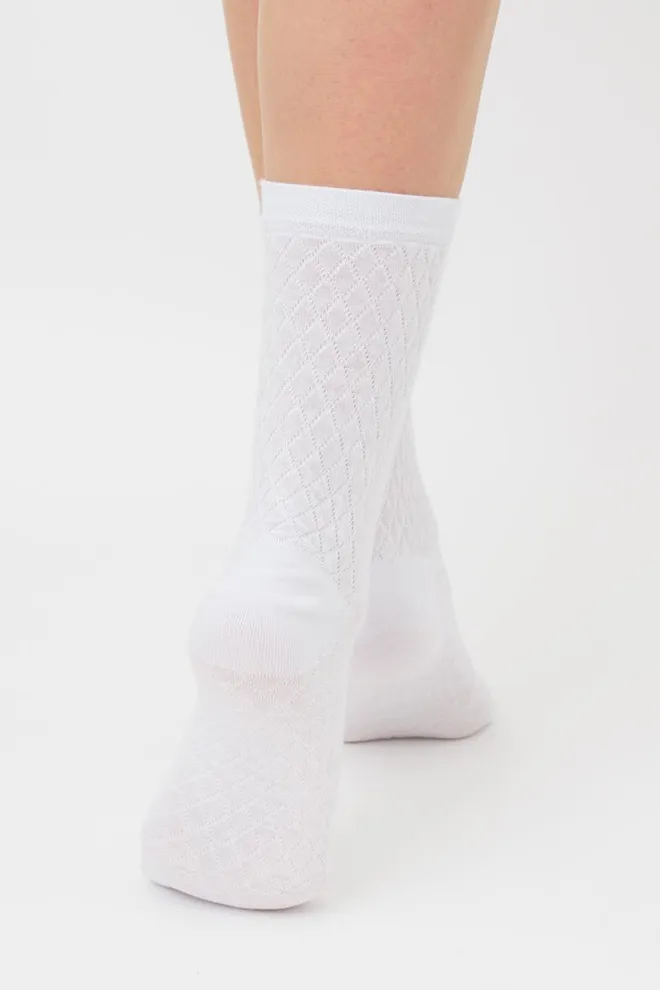 Жіночі високі шкарпетки з візерунком Ws3 Background 009 Giulia (white), білий