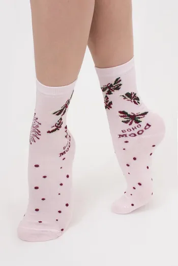 Хлопковые носки с рисунком бабочек WS3 Boho (F) 001 Giulia (blushing bride) Хлопковые носки с рисунком бабочек WS3 Boho (F) 001 Giulia (blushing bride)