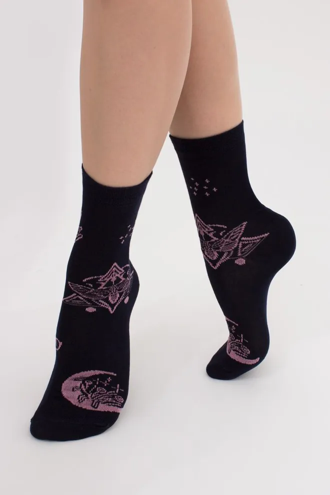 Хлопковые носки с этническими рисунками WS3 Boho 007 Giulia (navy)