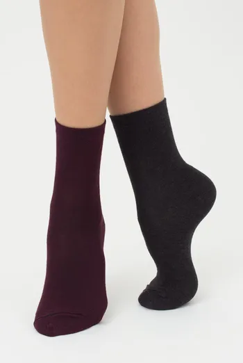 Носки женские классические Ws3 classic Giulia  2 пары (grape vintage/asphalt melange)