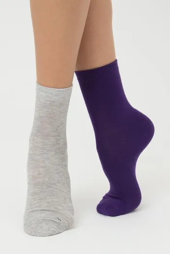 Шкарпетки жіночі класичні Ws3 classic Giulia 2 пари (violet indigo/silver melange) Шкарпетки жіночі класичні Ws3 classic Giulia 2 пари (violet indigo/silver melange)