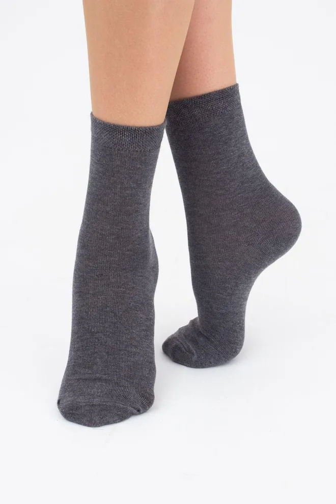 Шкарпетки жіночі класичні Ws3 classic Giulia 2 пари (dark grey melange/black)