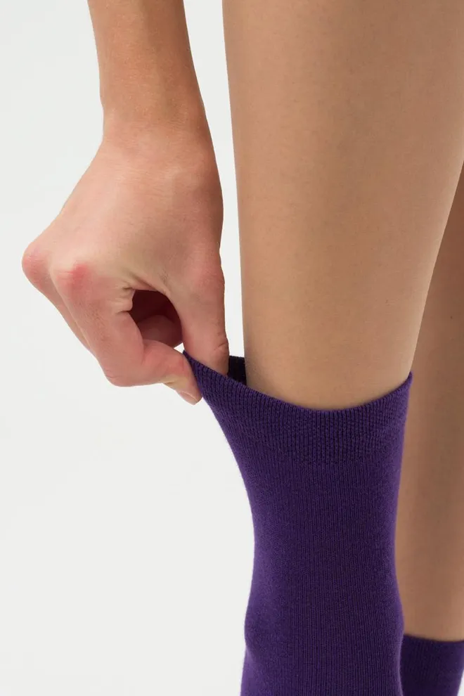 Носки женские классические Ws3 classic Giulia  2 пары (violet indigo/silver melange)