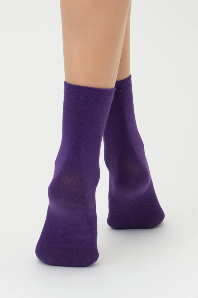 Носки женские классические Ws3 classic Giulia  2 пары (violet indigo/silver melange)