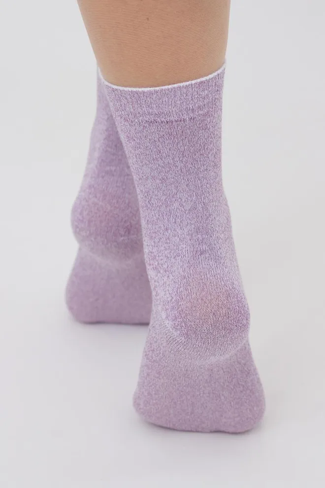 Носки женские с люрексом Ws3 Classic Lurex Giulia (white/pink)