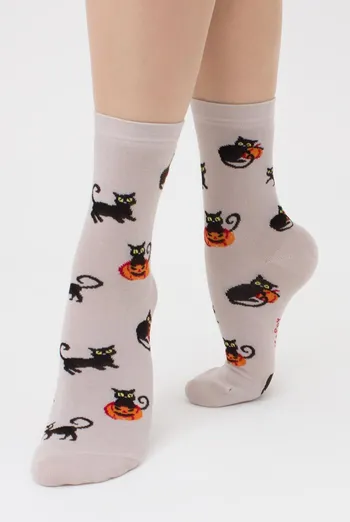 Шкарпетки жіночі класичні з принтом WS3 Нalloween (F) 2302 Giulia (moonlight) Шкарпетки жіночі класичні з принтом WS3 Нalloween (F) 2302 Giulia (moonlight)