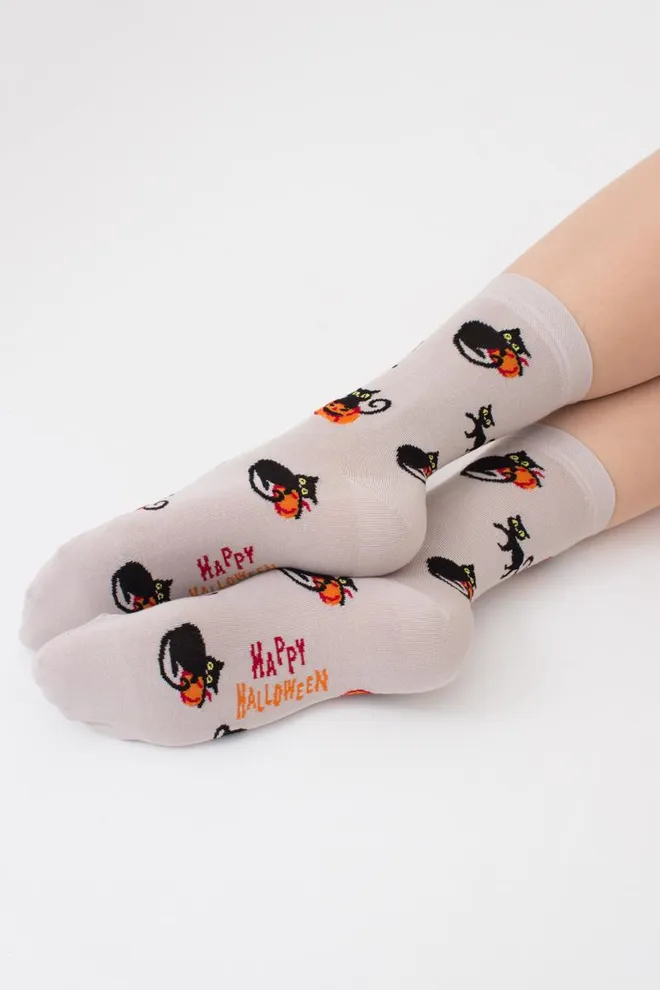 Шкарпетки жіночі класичні з принтом WS3 Нalloween (F) 2302 Giulia  (moonlight)