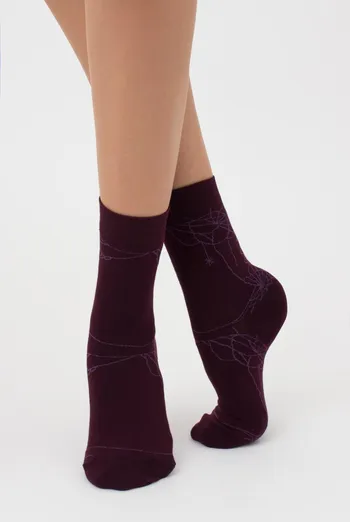 Шкарпетки жіночі класичні з принтом WS3 Нalloween 006 Giulia (vintage grape)