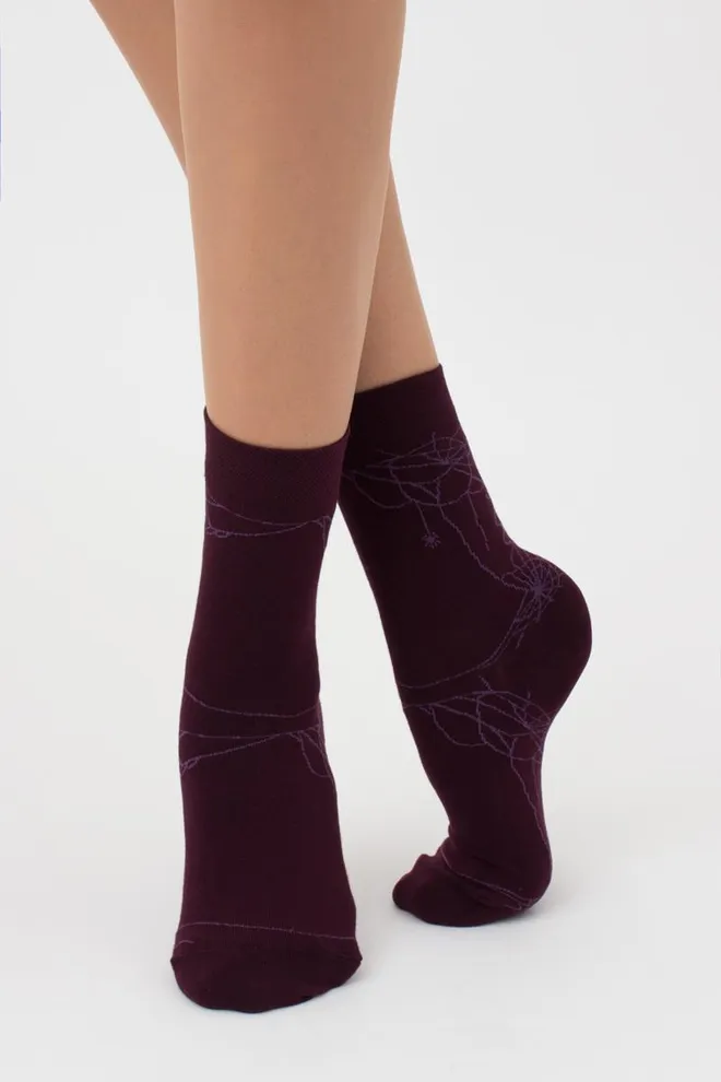 Шкарпетки жіночі класичні з принтом WS3 Нalloween 006 Giulia (vintage grape)
