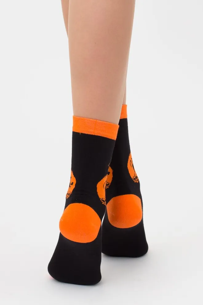 Шкарпетки жіночі класичні з принтом WS3 Нalloween 008 Giulia (black)