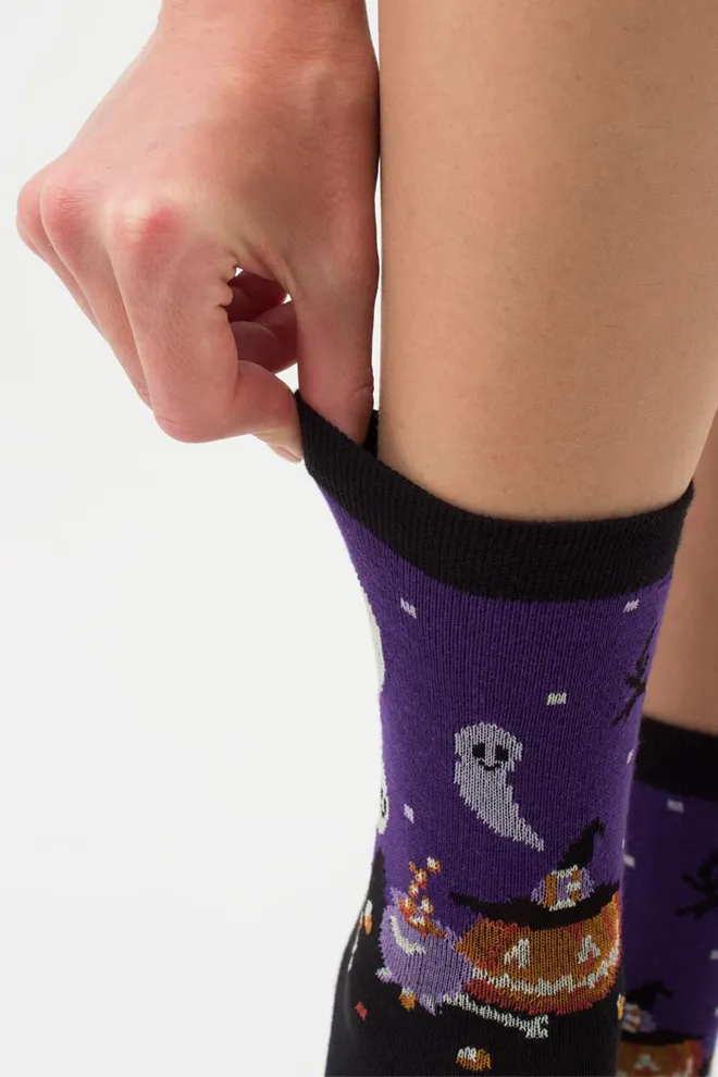 Носки женские классические с рисунком Ws3 Halloween 2205 Giulia (black)