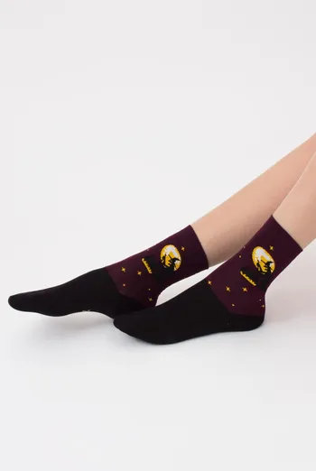 Шкарпетки жіночі класичні з принтом WS3 Нalloween 2306 Giulia (vintage grape) Шкарпетки жіночі класичні з принтом WS3 Нalloween 2306 Giulia (vintage grape)
