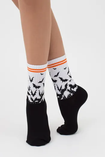 Шкарпетки жіночі високі з принтом WS3 Нalloween strong 002 Giulia (black) Шкарпетки жіночі високі з принтом WS3 Нalloween strong 002 Giulia (black)