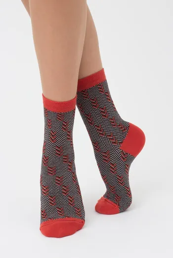 Шкарпетки жіночі класичні з принтом WS3 jaccard 002 Giulia (ginger)