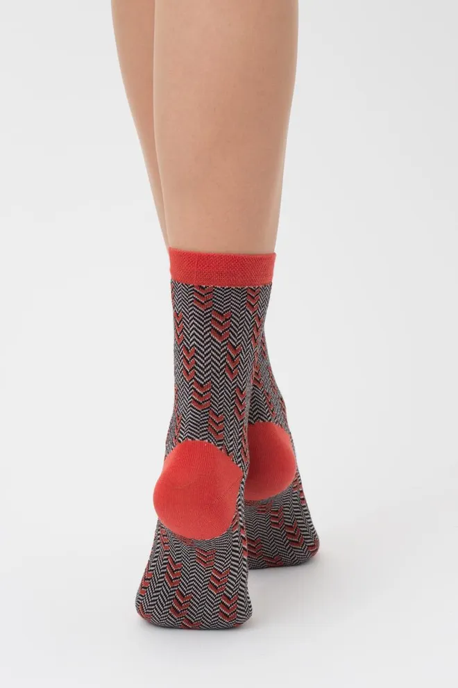 Шкарпетки жіночі класичні з принтом WS3 jaccard 002 Giulia (ginger)