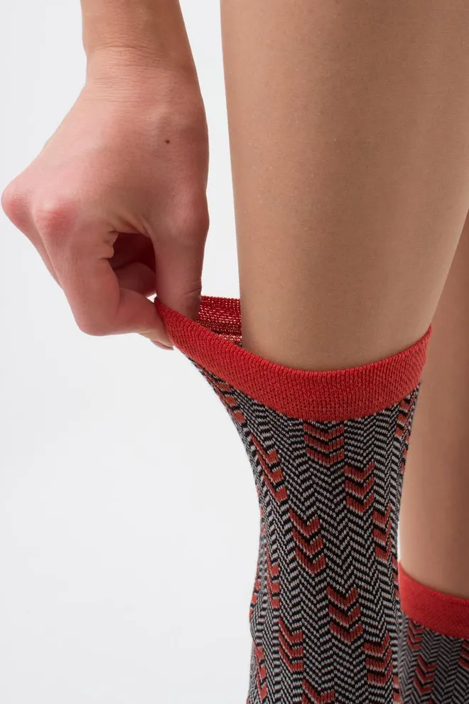 Шкарпетки жіночі класичні з принтом WS3 jaccard 002 Giulia (ginger)