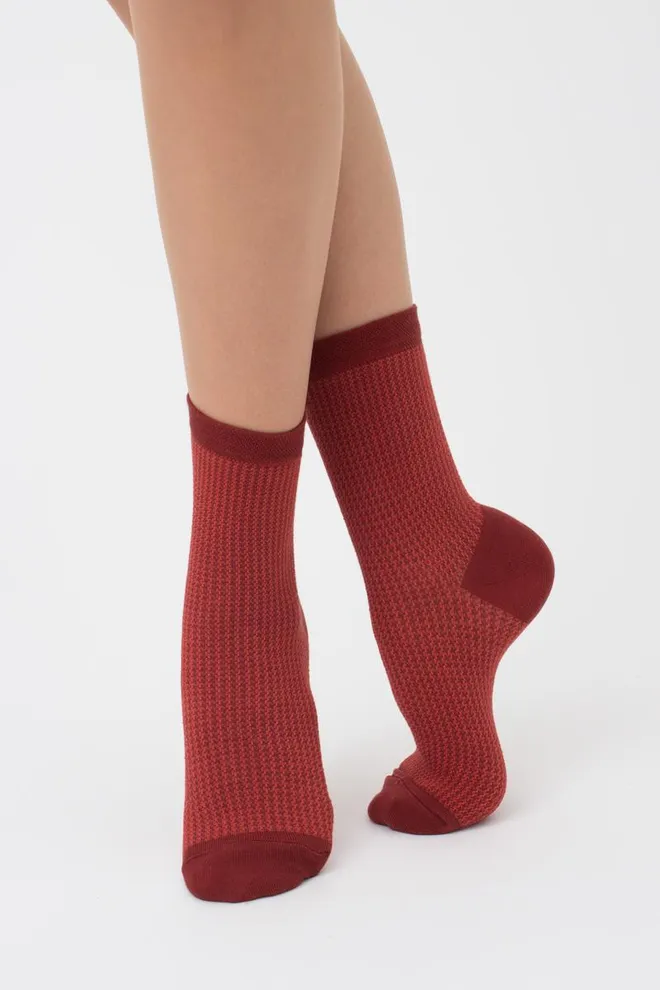 Шкарпетки жіночі класичні з принтом WS3 jaccard 003 Giulia (kowhide)