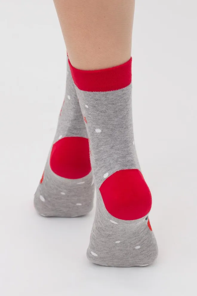 Шкарпетки жіночі класичні з принтом Ws3 New Year (F) 2404 Giulia (light grey melange)