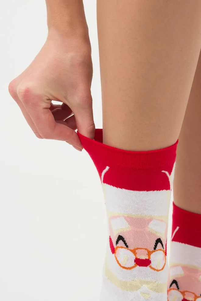 Шкарпетки жіночі класичні з принтом Ws3 New Year 2301 Giulia (white)