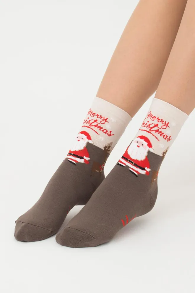 Шкарпетки жіночі класичні з принтом Ws3 New Year 2305 Giulia (haze)