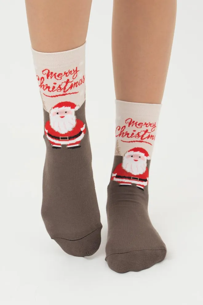 Шкарпетки жіночі класичні з принтом Ws3 New Year 2305 Giulia (haze)