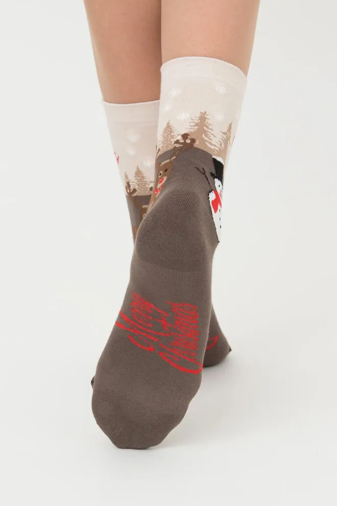 Шкарпетки жіночі класичні з принтом Ws3 New Year 2305 Giulia (haze)