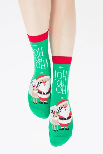 Шкарпетки жіночі класичні з новорічним принтом Ws3 New Year 2406 Giulia (island green) Шкарпетки жіночі класичні з новорічним принтом Ws3 New Year 2406 Giulia (island green)