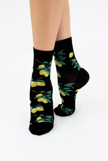 Шкарпетки жіночі класичні з фруктами WS3 soft berry 001 Giulia (black)