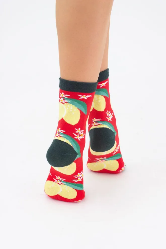 Носки женские классические с фруктами WS3 soft berry 002 Giulia (true red)