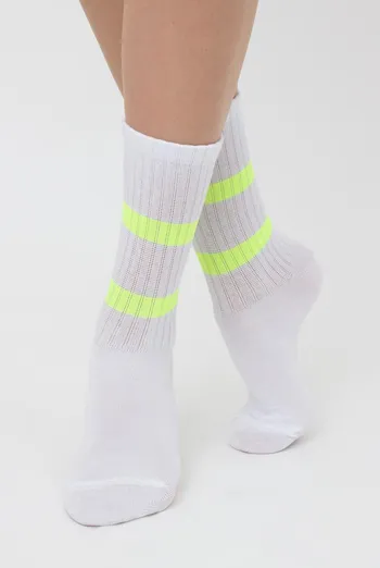 Шкарпетки жіночі класичні Ws3 soft neon 002 Giulia (white/yellow)