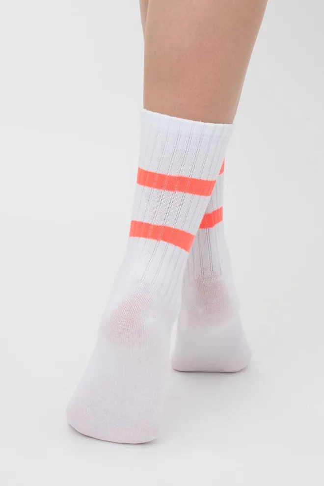 Носки женские классические Ws3 soft neon 002 Giulia (white/orange)