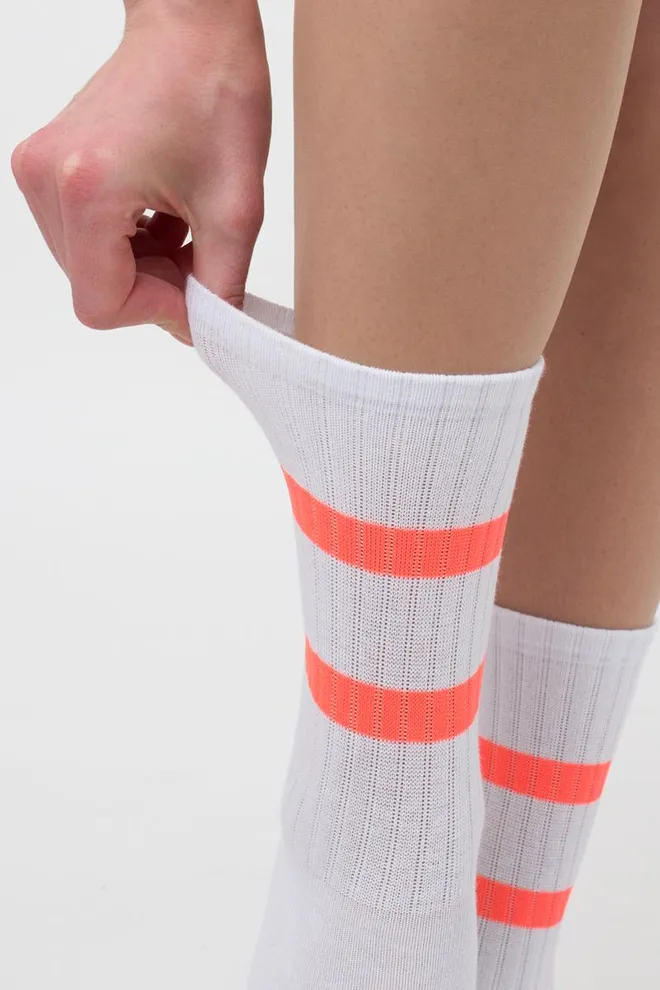 Носки женские классические Ws3 soft neon 002 Giulia (white/orange)