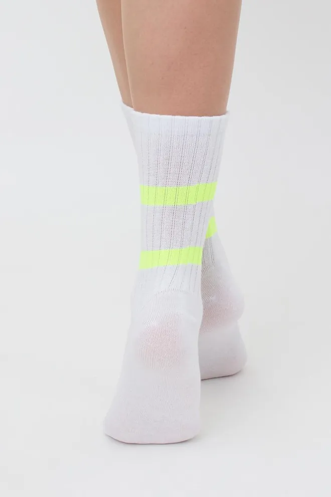 Носки женские классические Ws3 soft neon 002 Giulia (white/yellow)