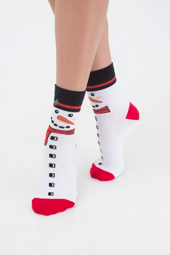 WS3 SOFT NEW YEAR-20-01 Женские тематические носки ТМ GIULIA  (white)
