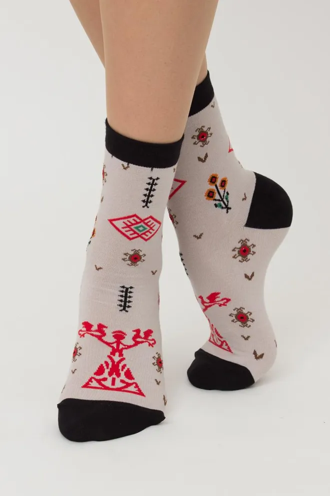 Шкарпетки жіночі класичні з орнаментом Ws3 Soft Ukr 003 Giulia (moonlight)