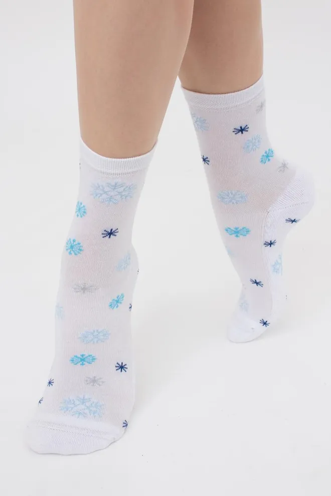 Носки женские теплые с рисунком Ws3 Terry 2301 Giulia (white)