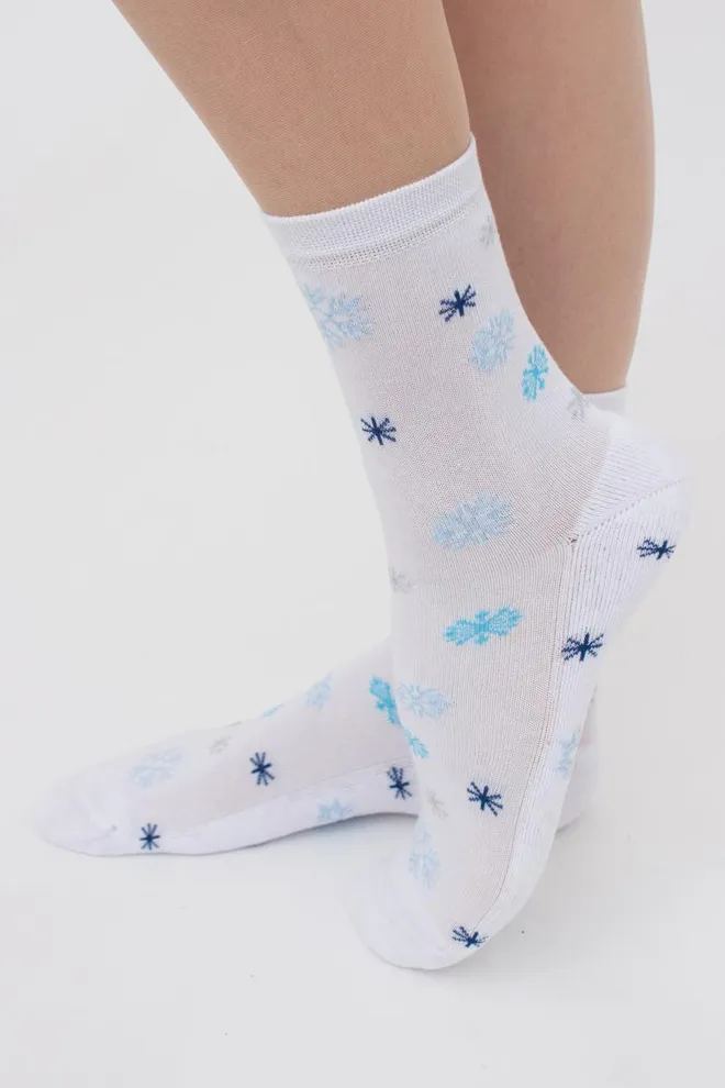 Носки женские теплые с рисунком Ws3 Terry 2301 Giulia (white)