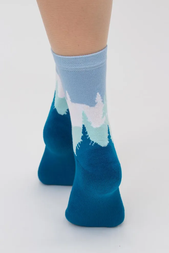 Носки женские теплые с рисунком Ws3 Terry 2302 Giulia (blue sapphire)