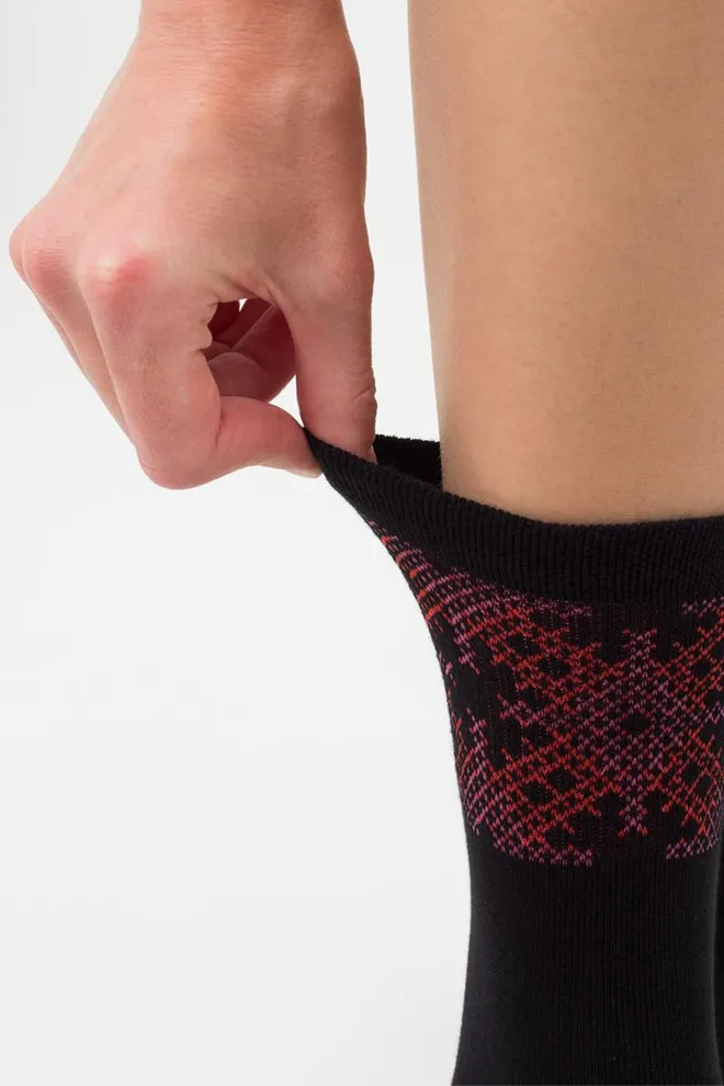 Носки женские классические с принтом WS3 Ukr 002 Giulia (black/red)