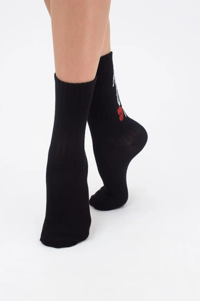Шкарпетки жіночі класичні з написом Ws3 valentine 001 Giulia (black)