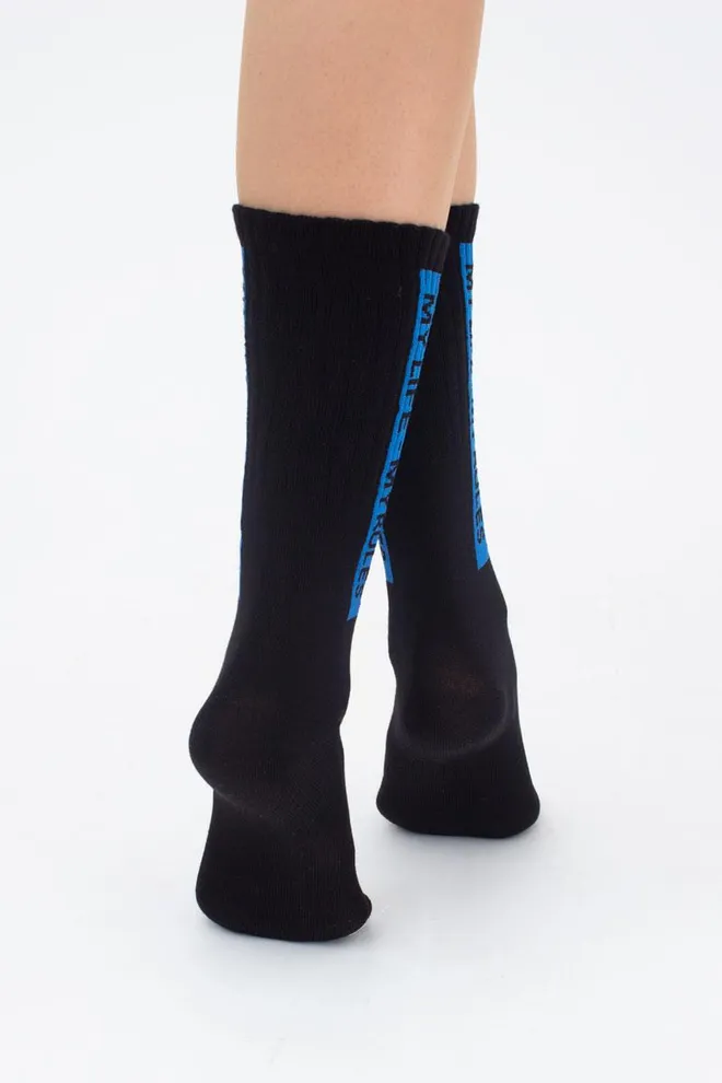 Шкарпетки жіночі високі з написом WS4C-013 Giulia (blue)