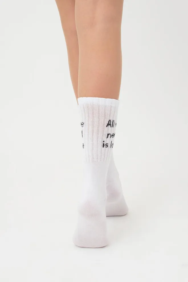 Женские высокие носки с надписью Ws4c-018 Giulia (bianco)