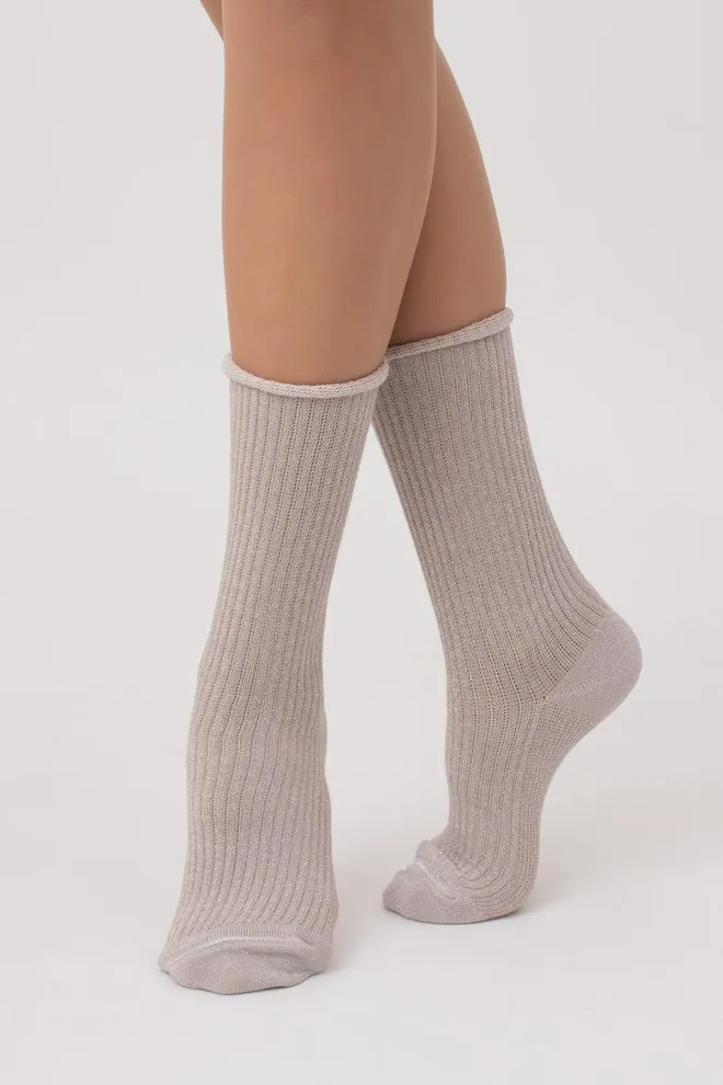 Носки женские с люрексом Ws4 lurex rib 001 Giulia (moonlight)