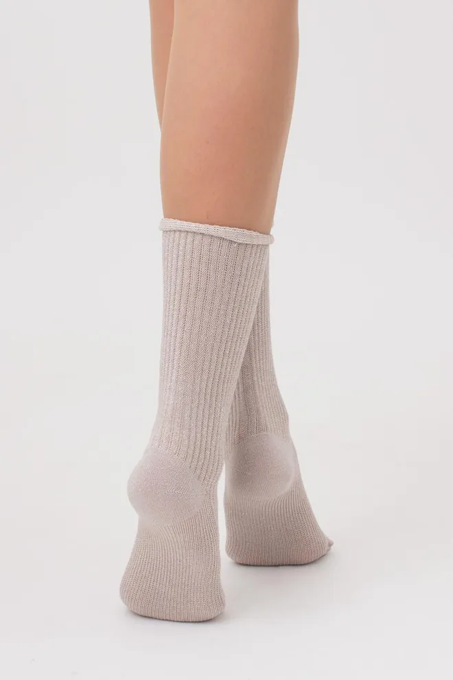 Носки женские с люрексом Ws4 lurex rib 001 Giulia (moonlight)