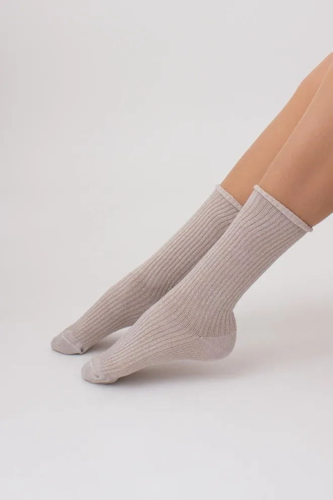 Носки женские с люрексом Ws4 lurex rib 001 Giulia (moonlight)