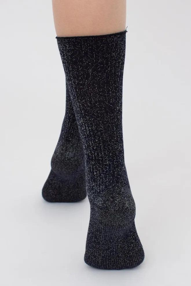 Носки женские с люрексом Ws4 lurex rib 001 Giulia (navy)